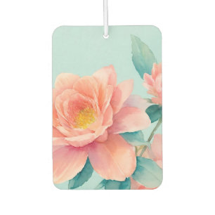 Baby Blue, Teal and Pink Floral Watercolor Air Freshener