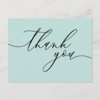 Baby Blue Thank You Script Text Clean Custom Photo