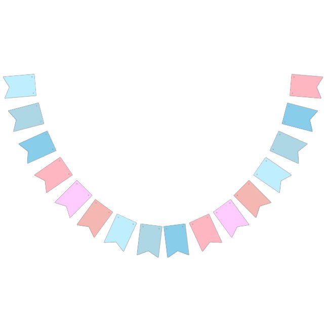 Baby Blue to Candy Floss Pink Gradient  Bunting Flags (All)