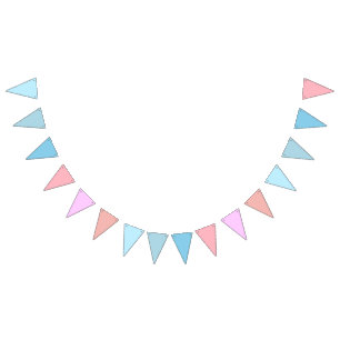 Baby Blue to Candy Floss Pink Gradient  Bunting Flags