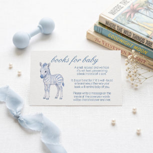 Baby Blue Toile Safari Baby Shower Books for Baby Advice Card