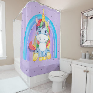 Baby Blue Unicorn on Purple