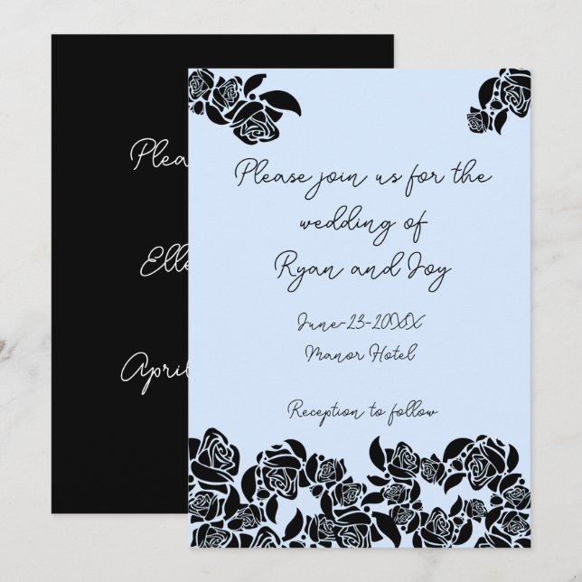 Baby Blue Wedding Invitation (Front/Back)