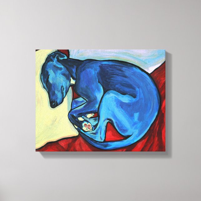 'Baby Blue' Whippet Puppy Canvas Print (Front)