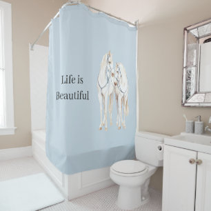 Baby Blue White Horses