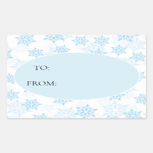 Baby Blue White Snowflakes Christmas To From Sticker