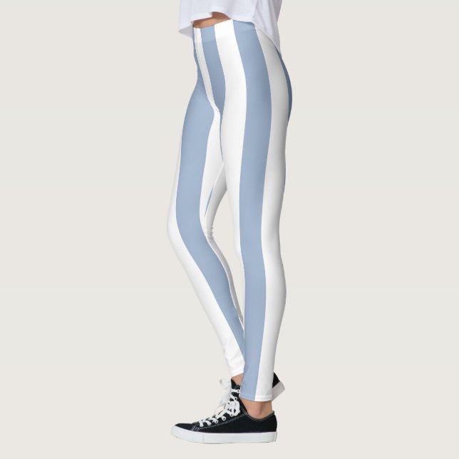 Baby Blue & White Stripe Leggings (Gauche)