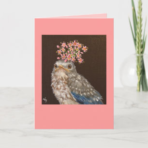 baby bluebird with wild onion card