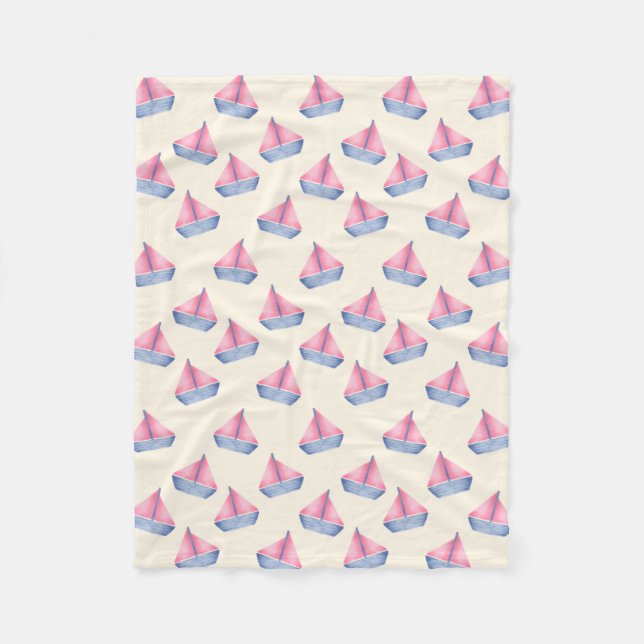 Baby Boats Nautical Fleece Blanket (Front)