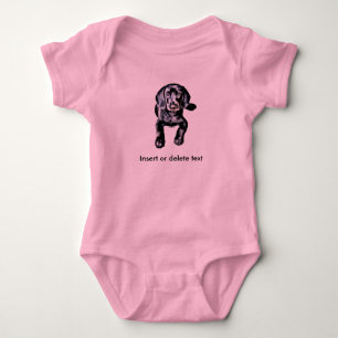 Baby bodysuit black lab puppy