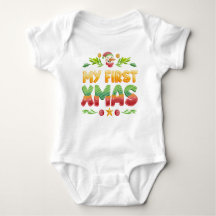 Baby bodysuit for first Christmas