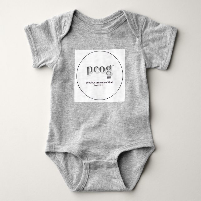 Baby bodysuit "PCOG" with scripture & heart (Front)
