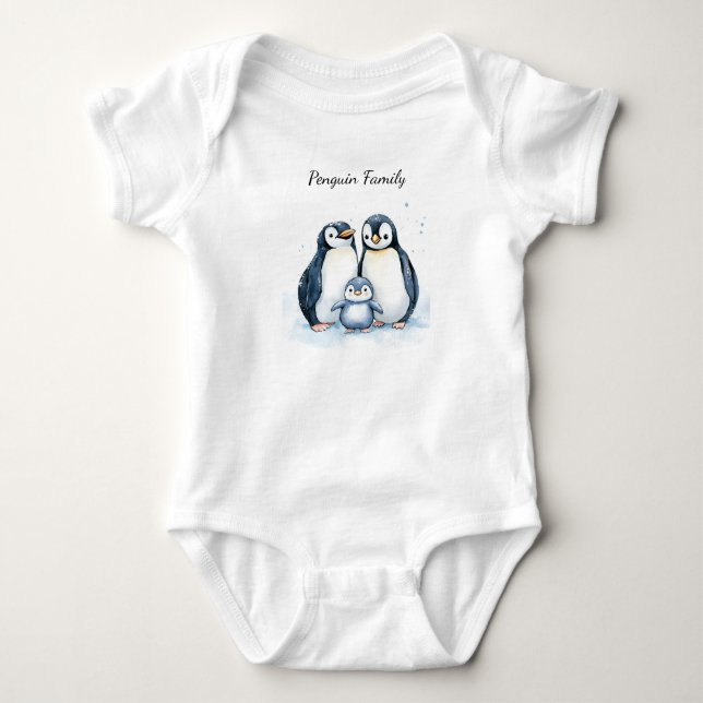 Baby Bodysuit | Personalized Penguin (Front)