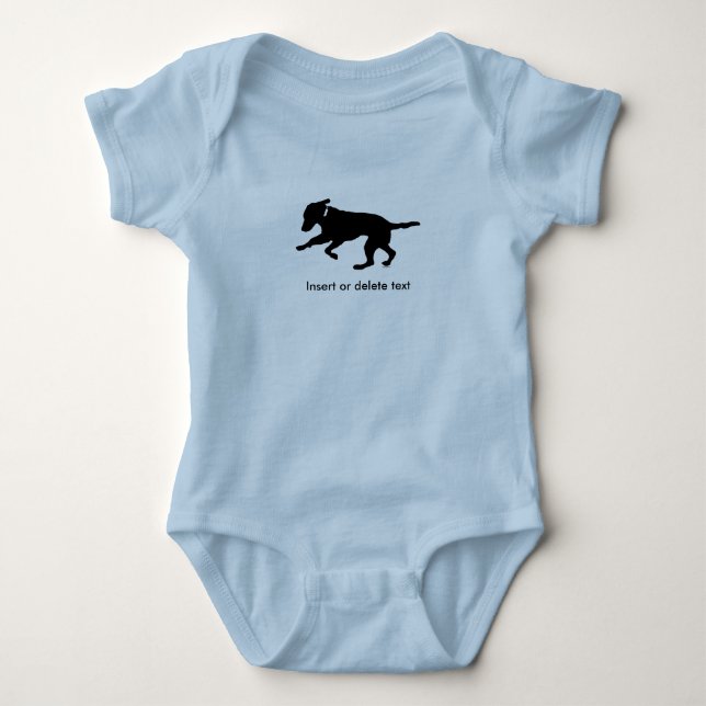 Baby bodysuit playful black lab (Front)