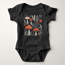 Baby Bodysuit - Unisex - Midnight Mushroom 