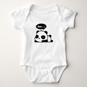 baby bodysuit with a cute sleepy panda