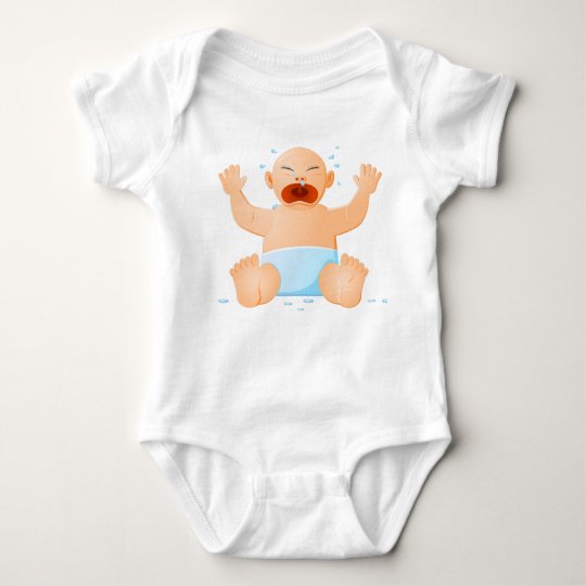 Baby Bodysuit with crying baby print