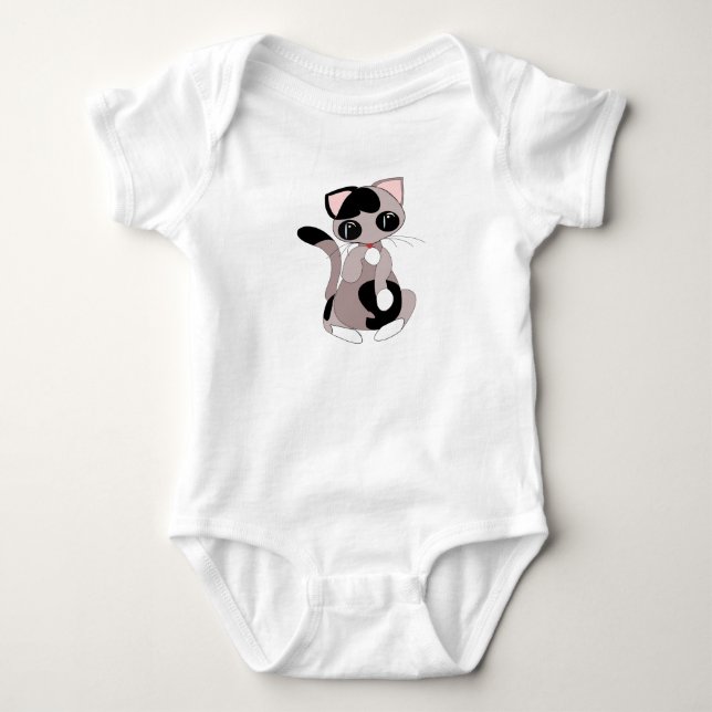 Baby Bodysuit with Cute Kitten (Front)