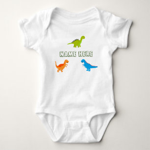 Baby Bodysuit with Dinosaurs to Personalize