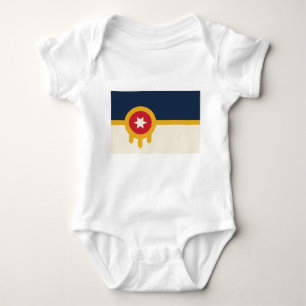 Baby bodysuit with flag of Tulsa, Oklahoma
