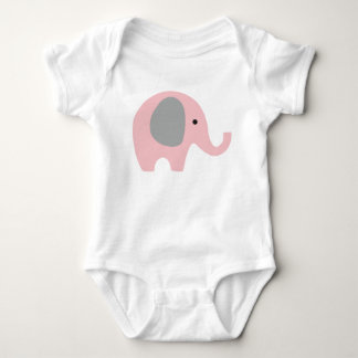 Baby Bodysuit with Pink Elephant and grey ears