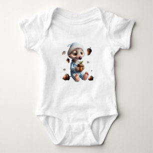 Baby bodysuit with squirrel