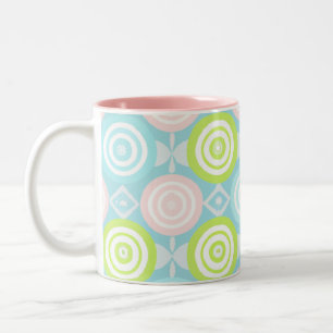 Baby Boho Pattern with Circles Two-Tone Coffee Mug