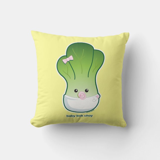 Baby Bok Choy Throw Pillow (Front)