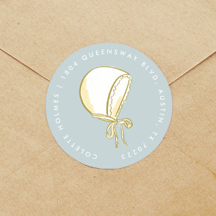 Baby Bonnet Blue Return Address Label