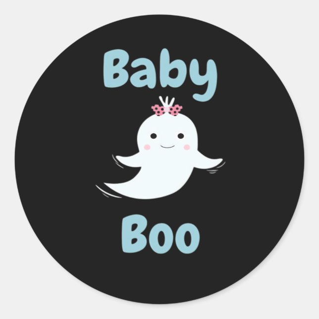 Baby Boo Cute Halloween Kids Or Couples Gift Classic Round Sticker (Front)
