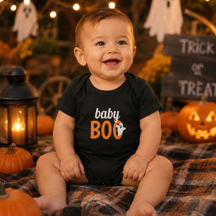 Baby Boo Family Matching Halloween Black Orange Bodysuit