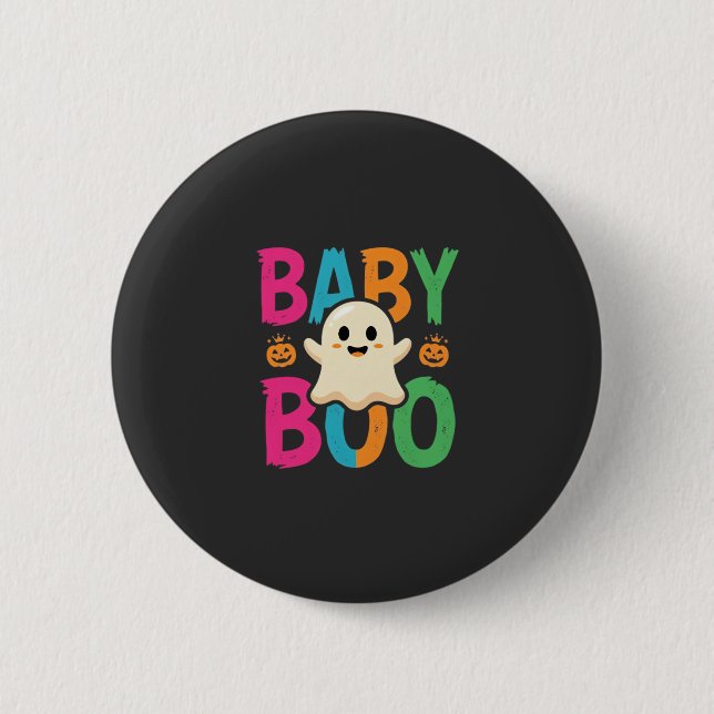 Baby Boo Halloween Ghost Design_1 2 Inch Round Button (Front)