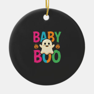 Baby Boo Halloween Ghost Design_1 Ceramic Ornament