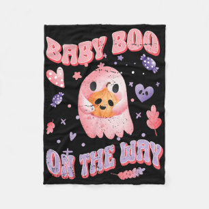 Baby Boo On The Way Halloween Pregnancy Announceme Fleece Blanket