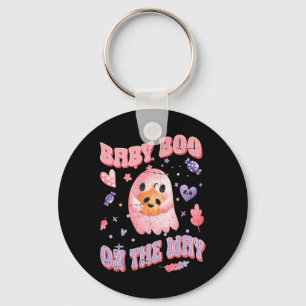 Baby Boo On The Way Halloween Pregnancy Announceme Keychain