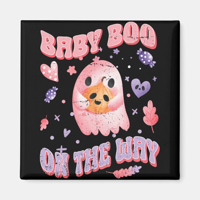 Baby Boo On The Way Halloween Pregnancy Announceme Magnet (Front)