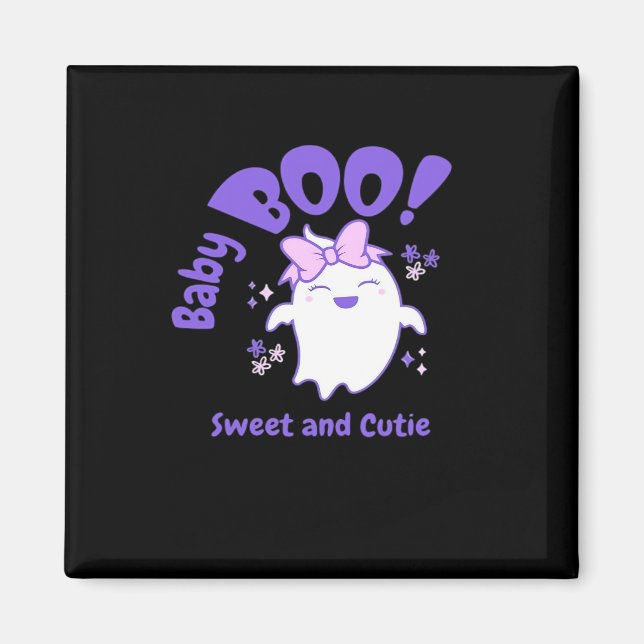 Baby Boo! Sweet And Toddler Halloween Design Magnet (Front)