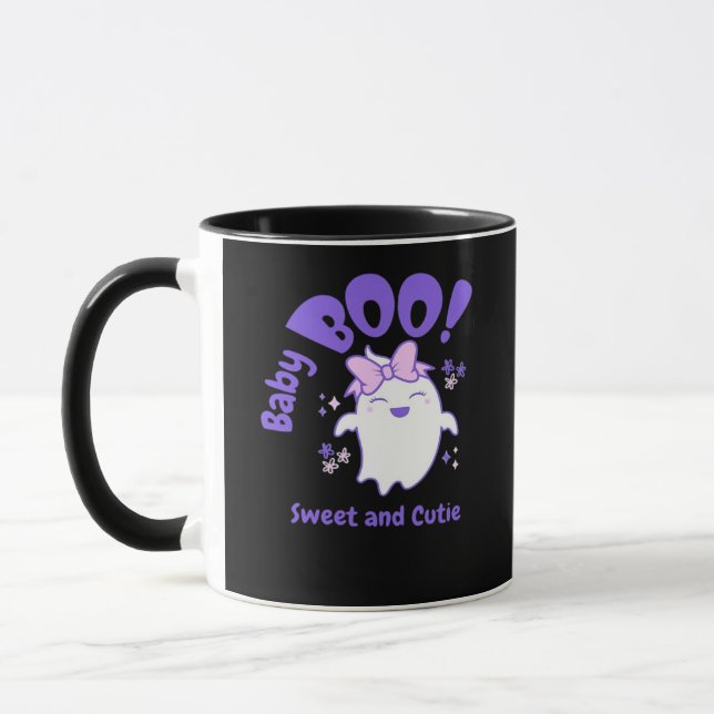 Baby Boo! Sweet And Toddler Halloween Design Mug (Left)