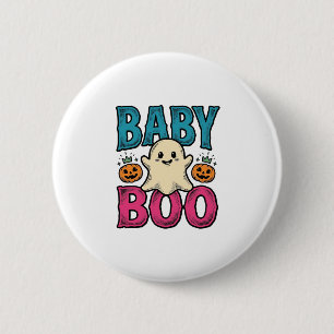 Baby Boo Vintage Halloween Ghost Shirt Design_1 2 Inch Round Button