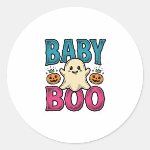 Baby Boo Vintage Halloween Ghost Shirt Design_1 Classic Round Sticker