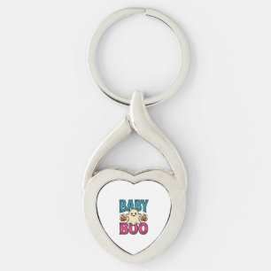 Baby Boo Vintage Halloween Ghost Shirt Design_1 Keychain