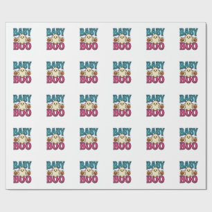 Baby Boo Vintage Halloween Ghost Shirt Design_1 Wrapping Paper