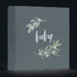 Baby book, baby binder blue floral wreath<br><div class="desc">Baby book,  baby binder blue floral wreath</div>