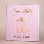 Baby Book Elephant Pink Personalized Photo Album Binder<br><div class="desc">This design may be personalized in the area provided by changing the photo and/or text. Or it can be customized by clicking Personalize this Template and then choosing the click to customize further option and delete or change the colour of the background, add text, change the text colour or style,...</div>
