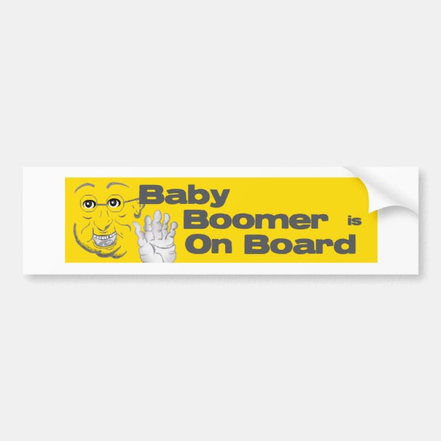 Baby Boomer is On Board Bumper Sticker (Front)