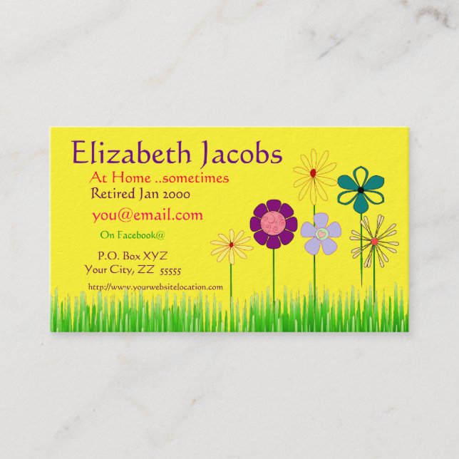 Baby Boomer's Retirement Business Card (Front)