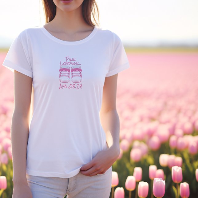 Baby Booties Loading Name & Due Date T-Shirt (Creator Uploaded)