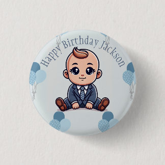 Baby Boss Birthday Button – Custom Pin for Kids