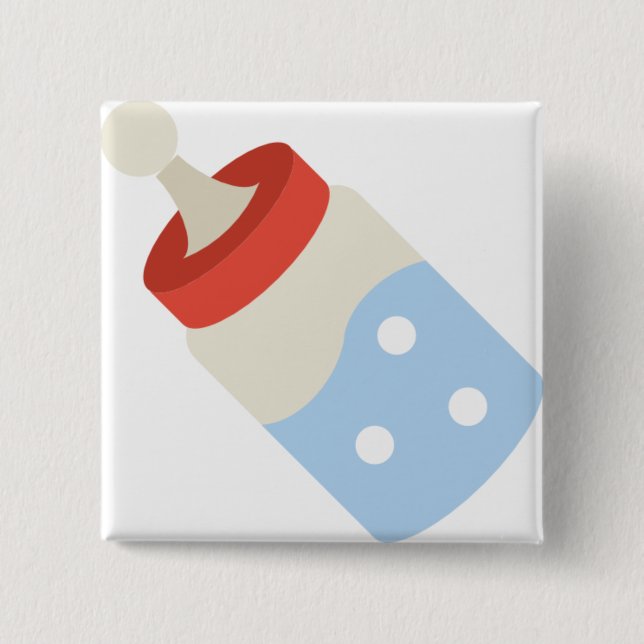 baby bottle 2 inch square button (Front)