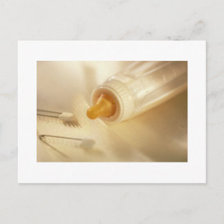 Baby Bottle Baby Safety Pins Babies Items Postcard